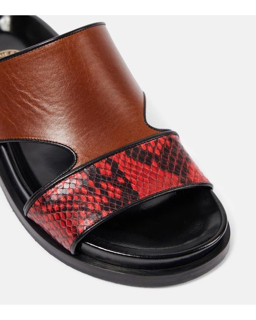 Dries Van Noten Brown Leather Slides