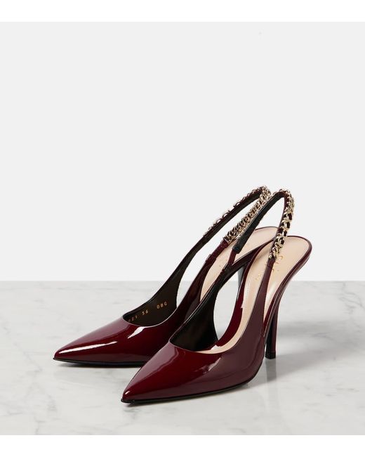 Gucci Red Signoria Pumps Mit Fersenriemchen, Grösse