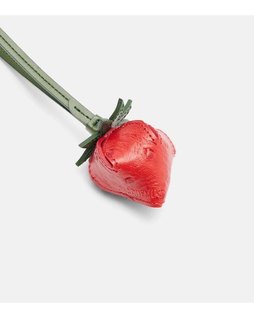 Jacquemus Red La Fraise Small Embossed Leather Bag Charm