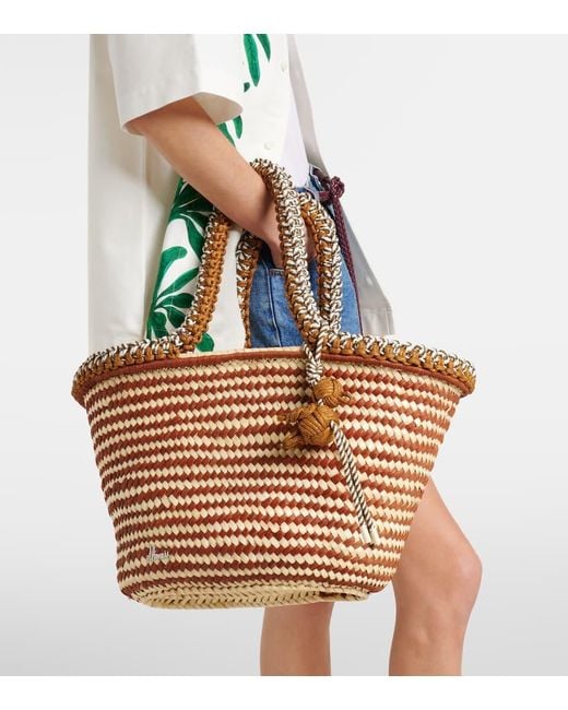 ALÉMAIS Brown Dee Dee Large Raffia Tote Bag