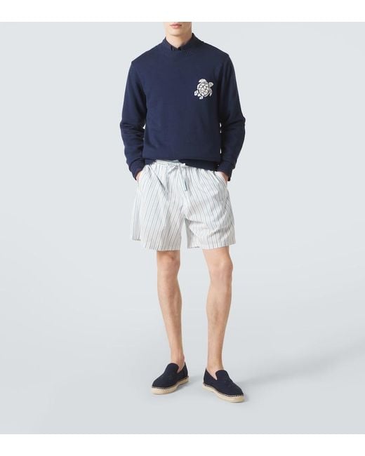 Vilebrequin Blue Embroidered Canvas Espadrilles for men