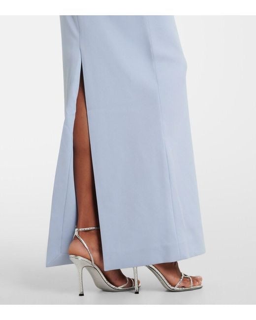 Solace London Blue Sabina Off-Shoulder Gown