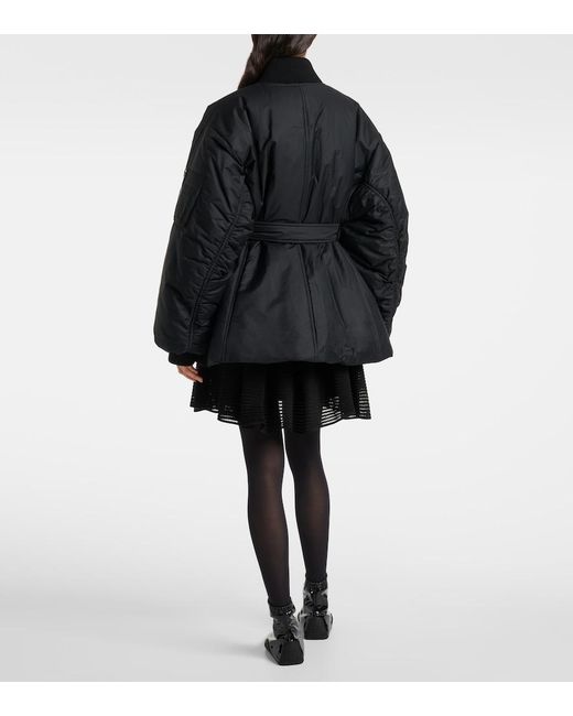 Alaïa Black Belted Cotton-Blend Bomber Jacket