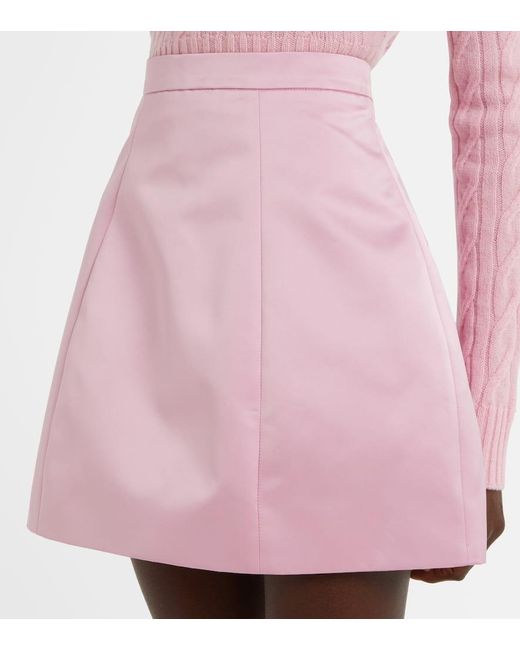 Blumarine Pink High-Rise-Minirock Aus Duchesse-Satin