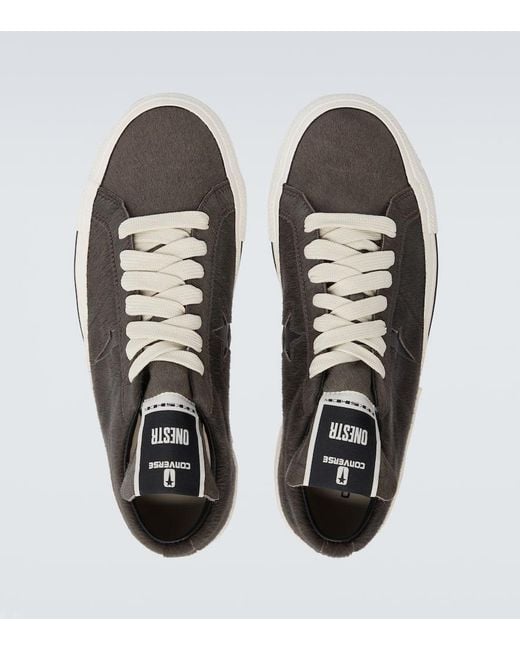 Rick Owens X Converse Sneakers Aus Kalbshaar in Gray für Herren