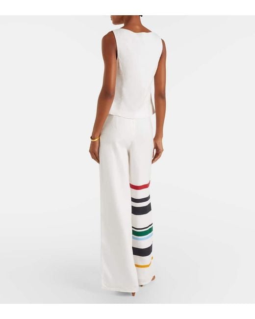 Cala De La Cruz White Hose Toya Aus Leinen