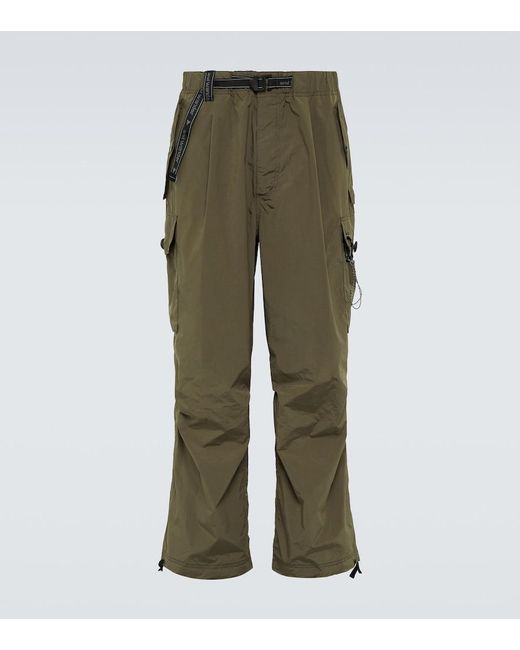 And Wander Green Oversized Ripstop Cargo Pants for men