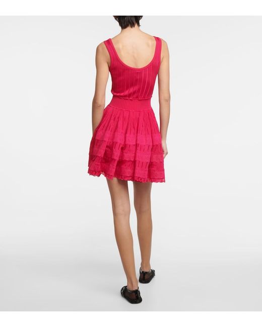 Alaïa Red Crinoline Minidress