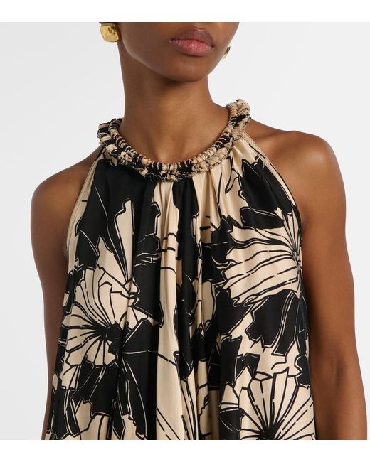 Poupette Black Cleo Floral Halterneck Minidress