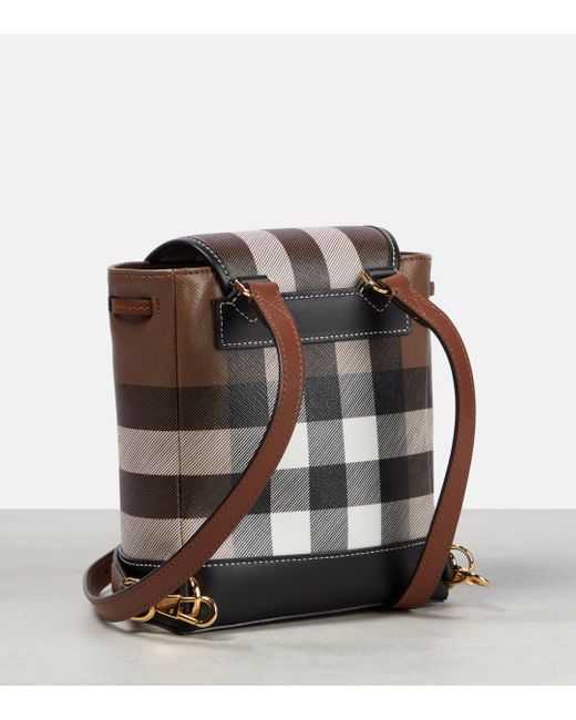 Burberry Black Micro Checked Canvas Backpack