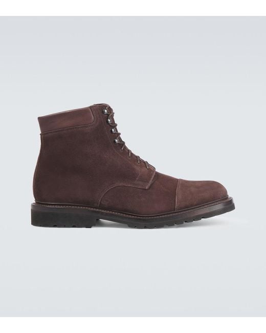 George Cleverley Brown Taron Ii Suede Lace-Up Boots for men