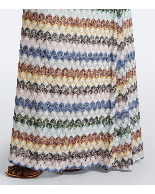 Missoni White One-Shoulder Lame Gown