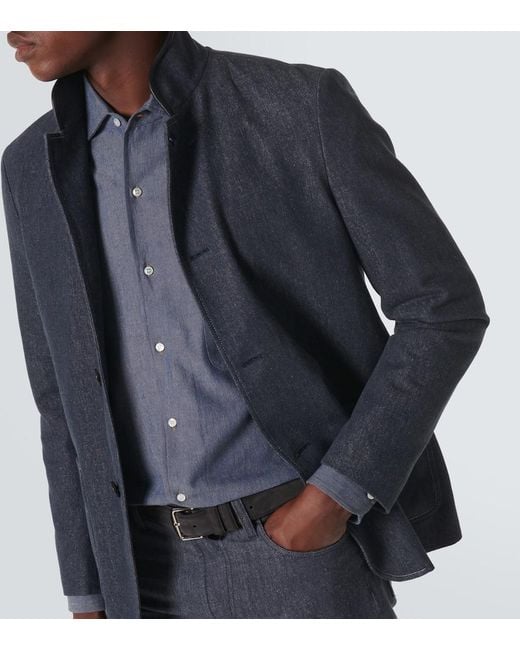 Camisa Andre De Chambray Loro Piana de hombre de color Blue