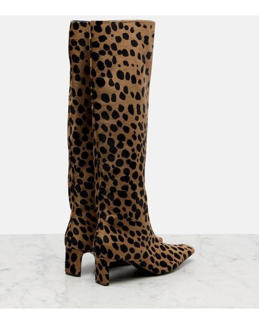 Khaite Brown Ona 55 Calf Hair Knee-High Boots