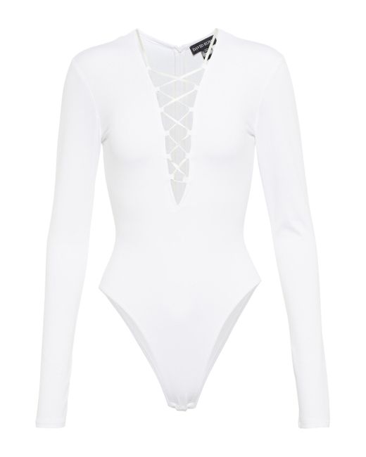White lace v neck bodysuit Clearance
