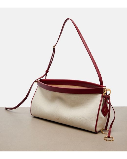 Alaïa Pink Le Click Medium Canvas Shoulder Bag