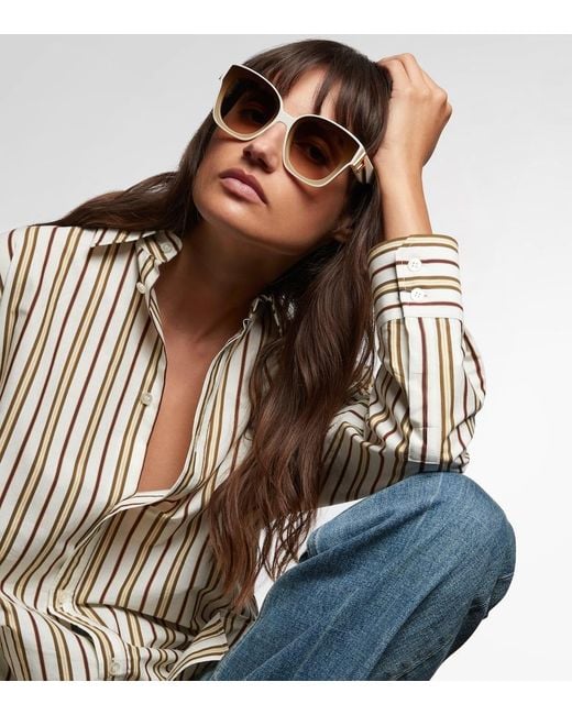Fendi Brown First Butterfly Square Sunglasses