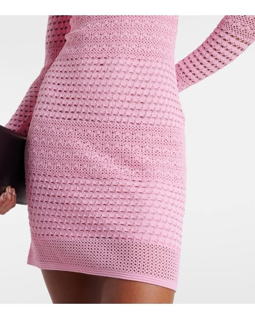 Tom Ford Pink Crochet Minidress