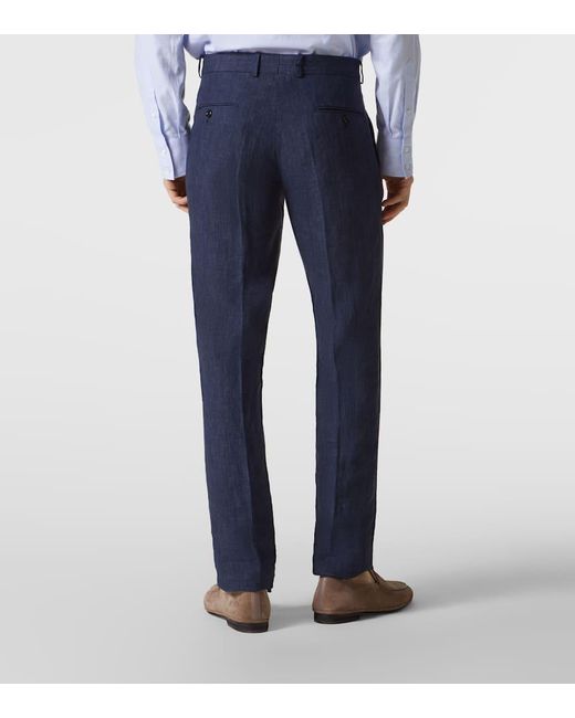 Pantaloni Regular Modluca di Rubinacci in Blue da Uomo