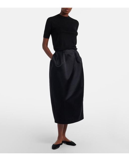 The Row Black June Satin Mules