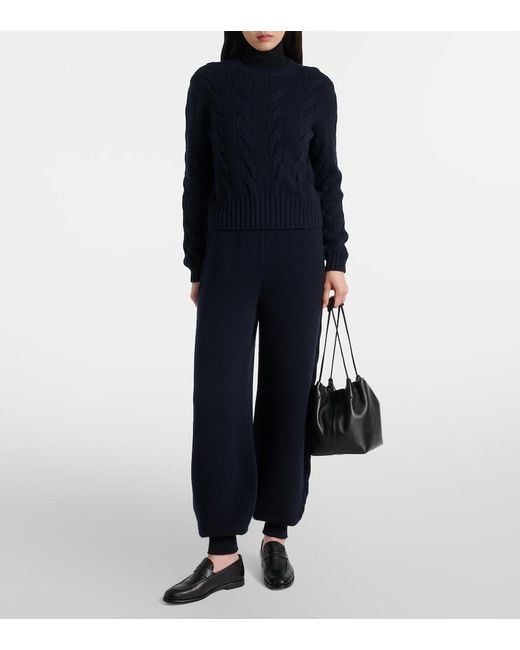Loro Piana Blue Napier Cashmere Sweatpants