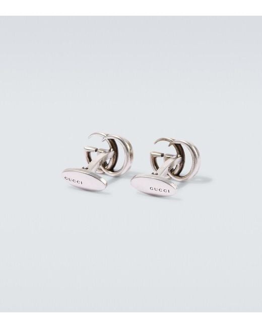 Gucci White Gg Sterling Cufflinks for men