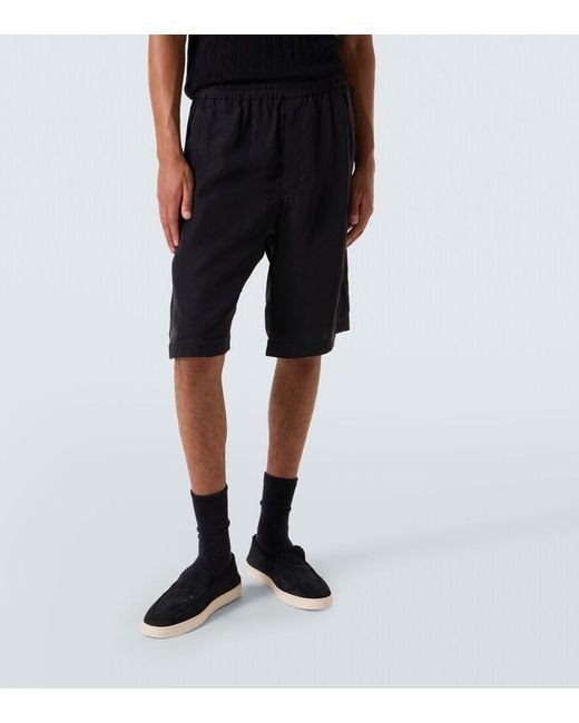 Giorgio Armani Black Canvas Bermuda Shorts for men