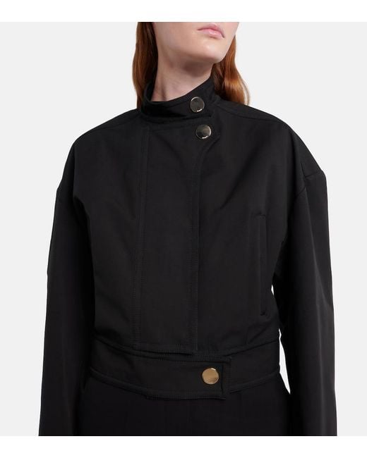 Sportmax Black Riviera Oversized Cotton Bomber Jacket