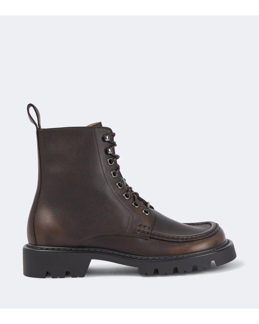 Loewe Black Sierra Leather Combat Boots for men