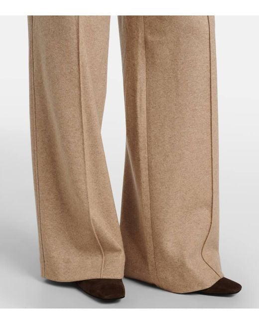 Vince Natural Wool-Blend Wide-Leg Pants
