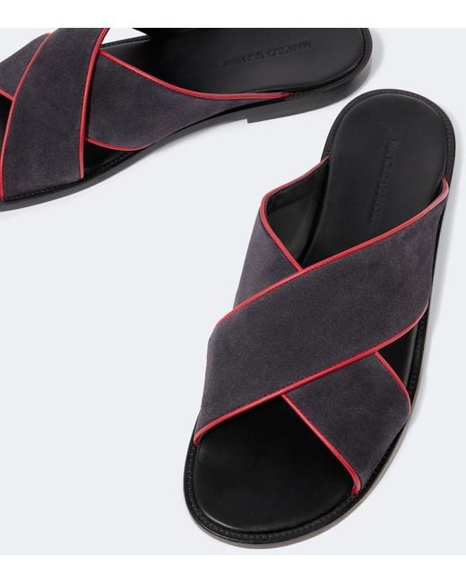 Manolo Blahnik Blue Otawi Suede Sandals for men