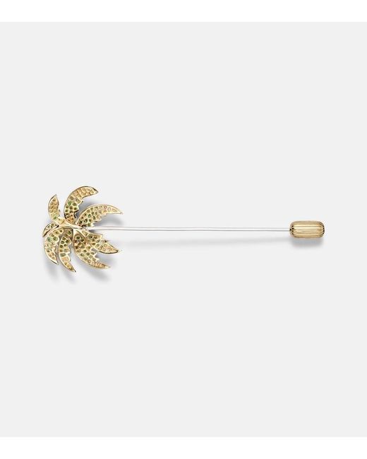 Yvonne Léon Metallic Palmier 9Kt Brooch With Tsavorites And Diamonds