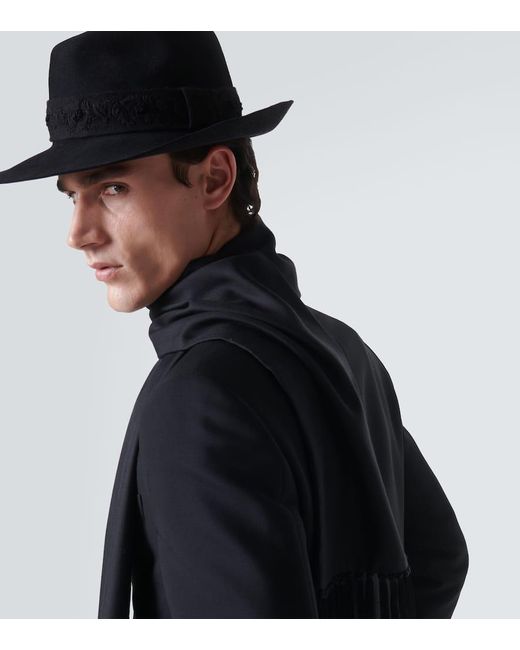 Bufanda De Seda Con Flecos Loro Piana de hombre de color Black