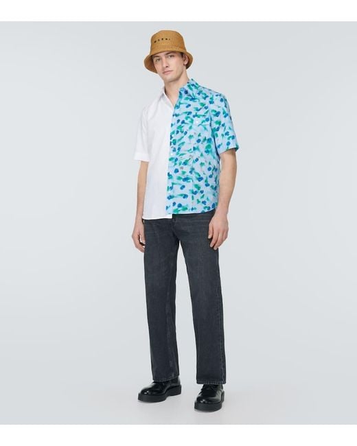 Camisa bowling de algodon floral Marni de hombre de color Blue
