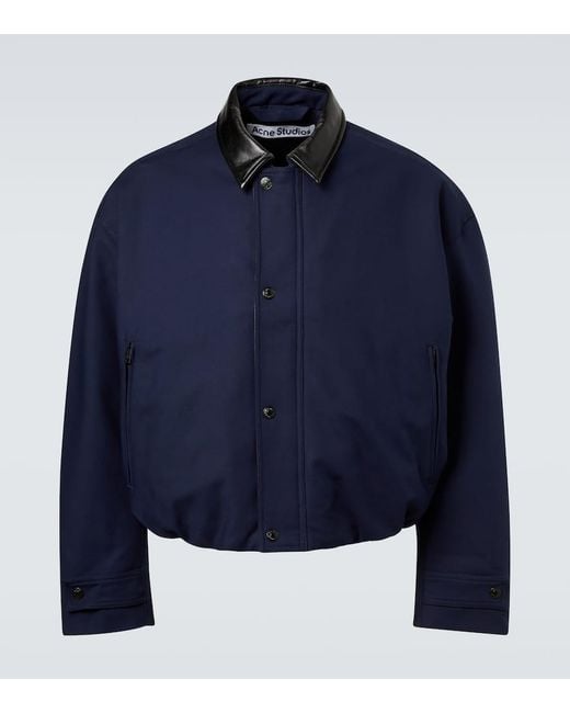 Chaqueta De Sarga De Algodon Acne de hombre de color Blue