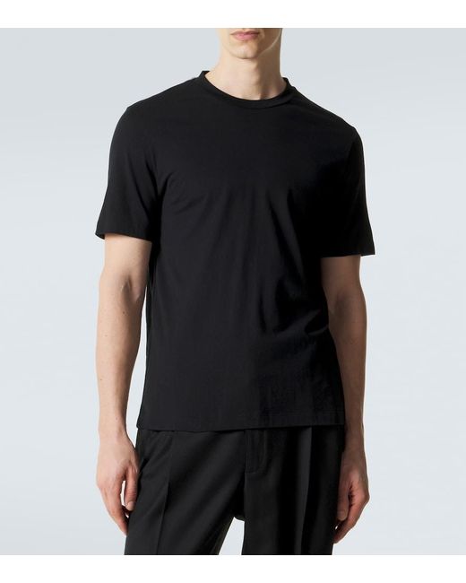 Brioni Black Cotton Jersey T-Shirt for men