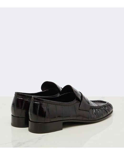 The Row Black Soft Leather Loafers