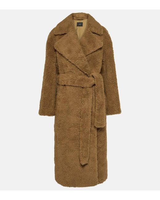 Joseph Natural Sherpa Cabanis Camel Hair And Silk Coat
