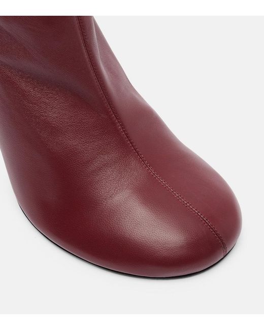 AMINA MUADDI Purple Iris 95 Leather Ankle Boots