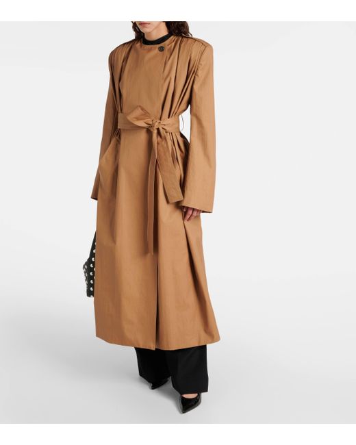 Trench-coat Minnler en coton melange Khaite en coloris Brown