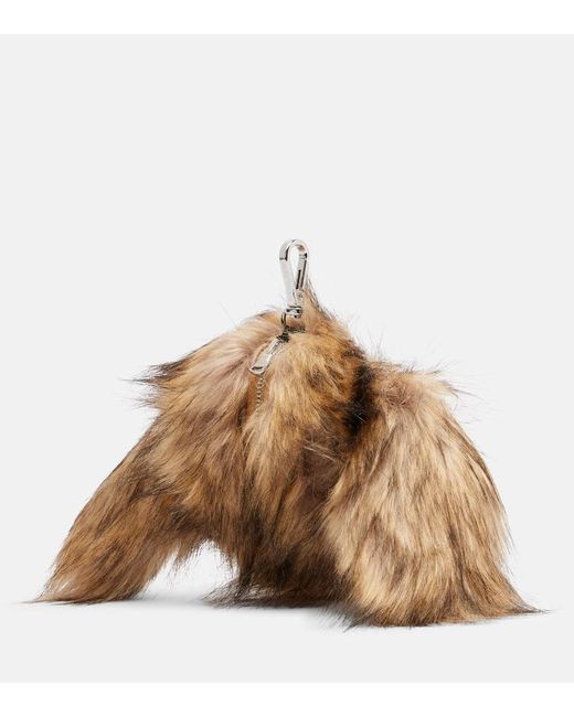 Simone Rocha Natural Embellished Faux Fur Coin Purse