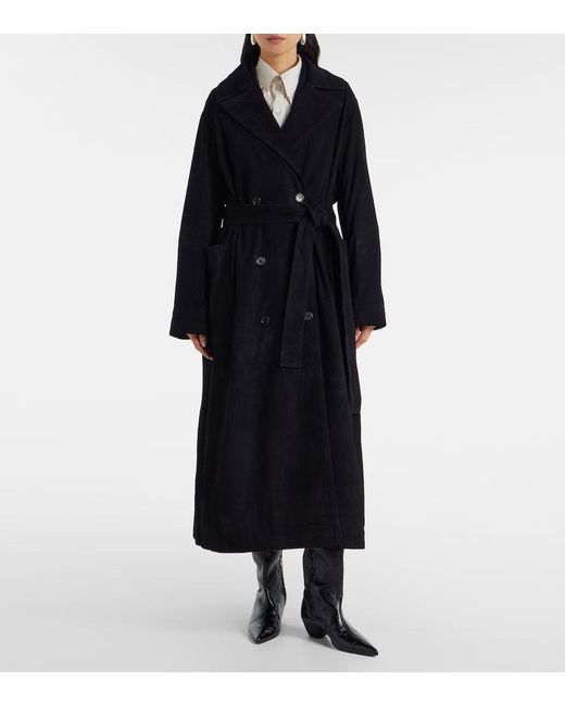 Rohe Black Suede Wrap Coat