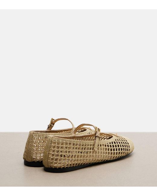 Prada Natural Crochet Mary Jane Flats