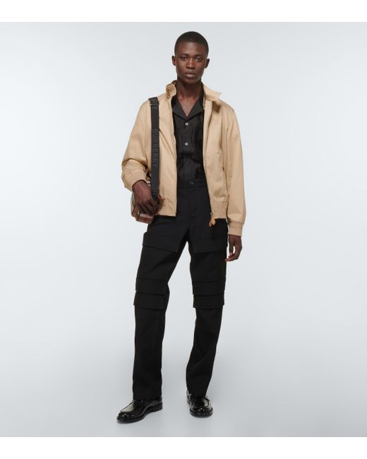 Burberry Cotton Twill Bomber Jacket in Natural for Men | Lyst Australia