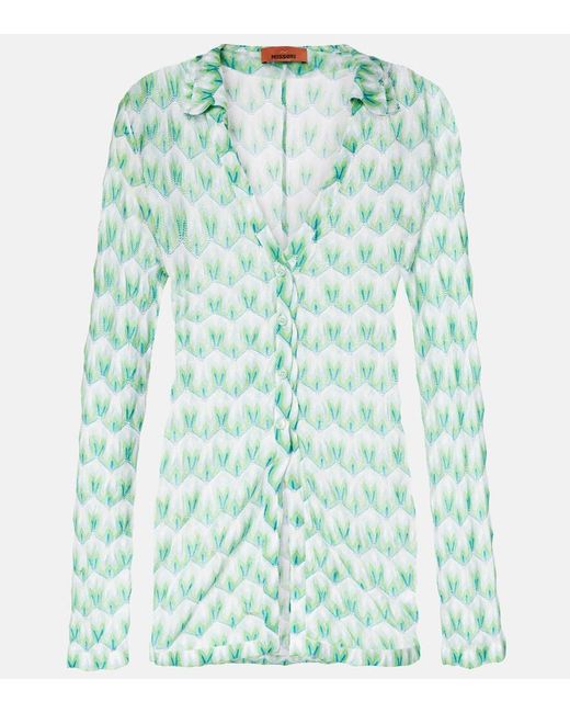 Missoni Green Scalloped Blouse