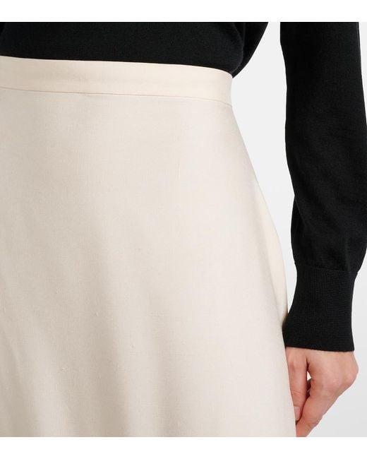 Valentino Natural Ruffled Silk Maxi Skirt