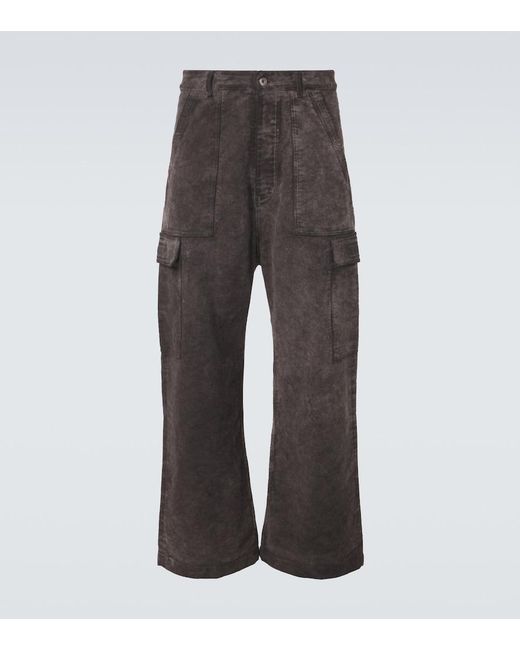 Rick Owens Gray Denim Cargo Pants for men