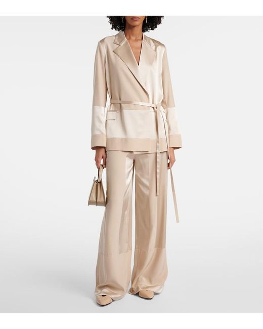 Veste Amelia En Satin De Soie Joseph en coloris Natural