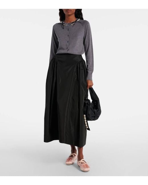 Simone Rocha Gray Embellished Wool And Silk Cardigan