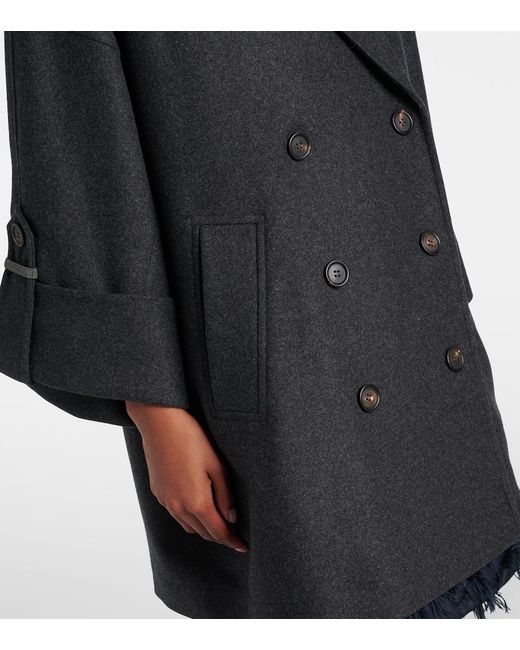 Brunello Cucinelli Black Oversized Wool Coat